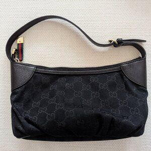 Gucci Black Canvas Shoulder Bag
